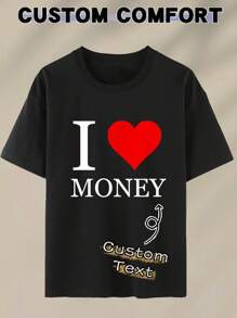 I Love You Couple Shirts, Gifts For Girlfriend/Wife, Valentine's Day Gifts, Custom Women's T-Shirt Shirts - Add Your Own Text And Images (Family Photos/Selfies/Pet Photos/Friend Photos/Party Photos) To Design Your Own Personalized Printed T-Shirts, Baby/Couple/Family/Pet Photos, Anniversary Gifts, Valentine's Day, Christmas