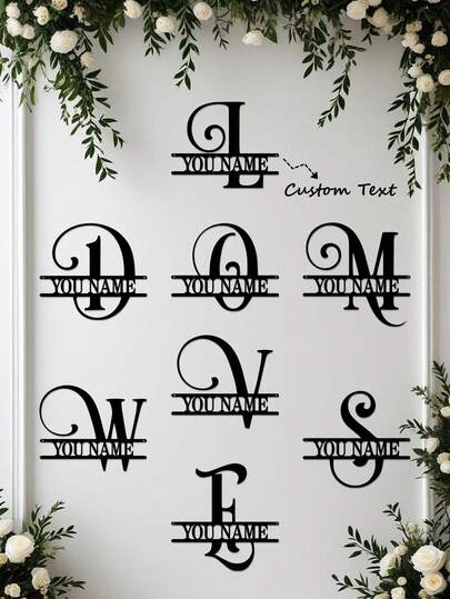 1 Stück personalisiertes Familienname Metalkunst, auf Bestellung gefertigt, Namensschild, Abschlussgeschenk, Metallmonogramm, Einweihungsgeschenk, Hochzeitsmonogramm, Jahrestag, Vatertags-Geschenke, Muttertagsgeschenke, Abschlussandenken-Ornamente, Heimdekoration, Wanddekoration, Raumdekoration, Wohnzimmerdekoration, Schlafzimmerdekoration, Badezimmerdekoration, Küchendekoration, Hausdekoration, personalisierte Geschenke