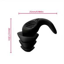 2pcs Reusable Silicone Swimming Ear Plugs, Comfortable Soft Triple-Layer Shark Fin Design, Suitable For Swimming, Surfing, Snorkeling, Shower, Pond And Beach Water Sports - Random Style - Christmas Gift