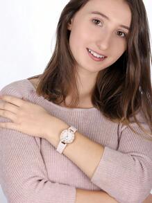 Anne Klein Women's Ceramic Bracelet Quartz Watch With Blush Pink Ceramic Adjustable Link Bracelet Female Elegant Gift Watch,AK/3266LPRG