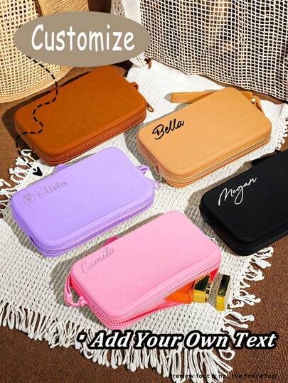 Personalized Silicone Waterproof Beach Bag – Custom Name Travel Organizer, Reusable Sunscreen Pouch, Beach Essentials Bag, Waterproof Sunscreen Organizer, Custom Gift Bag, Vacation Accessories, Bridesmaid Beach Gift Silicone Cosmetic Storage Bag, Zip Pouch For Beach, Pool, And Vacation Use