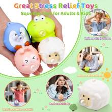1/2/4/12PCS Cute Squish Fidget Toys, Squeeze Toys Pop Up, Animal Spit Bubbles Stress Relief Toy, Squishies Toys For Kids And Adults, Party Favors, Goodie Bag Stuffers And Stocking Stuffers