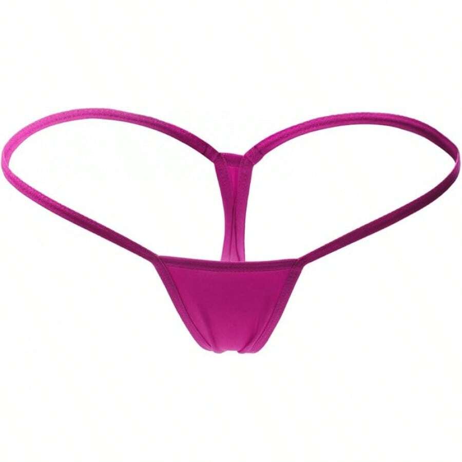 ETAOLINE Women's Low Rise Micro Back G-String Thong Panty Underwear - Rosered - Xem 1