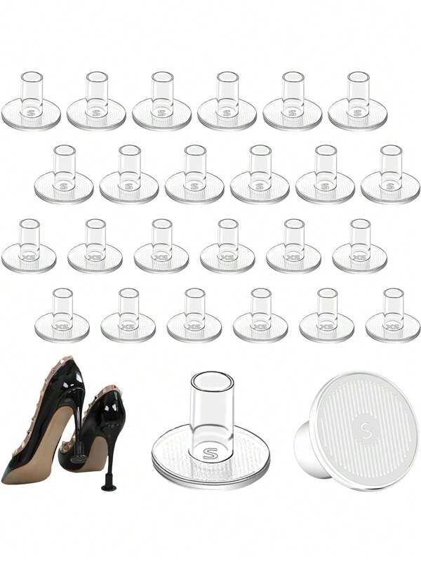 2/30pcs Clear PVC High Heel Grass Protectors - 15 Pairs 2 Sizes Gutter Plugs And Repair Covers Non-Slip Cover Protectors For Walking On Grass, Gravel, Wet Ground