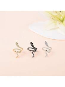 Adjustable Sparkling Crystal Snake Ring For Women And Teen Girls, Elegant Open Coil Design With Dazzling Cubic Zirconia In Chic Serpent Shape, Flexible Fit For Multiple Finger Sizes, Unique Statement Jewelry For Parties, Daily Wear, Fashion Events, Costume Occasions, Symbolic Serpent Ring With Glamorous Shine, Great Gift Idea For Bold And Stylish Women