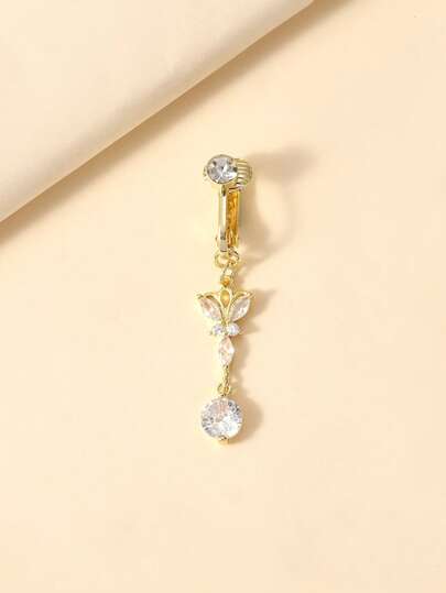 Non-Piercing Butterfly Fake Belly Piercing Butterfly Clip On Umbilical Navel Fake Piercing Fake Clip
