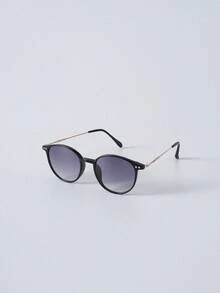 Retro Round Metal Fashion Glasses For Men & Women, Classic Style For Outdoor Travel, Beach, Daily Outfit, Summer Winter Gifts - Ombre - View 1