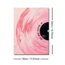1pc Framed/Unframed Pink Vinyl Record Music Wall Art Poster Canvas Print Preppy Art Girly Room Aesthetic Decor Painting For Apartment,Living Room,Bedroom,Dorm,Modern Home Decoration - Multicolor - View 9