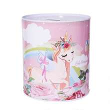 1pc Creative Sealed Coin Bank Cartoon Pattern Delicate Money Saving Box Decoration, One-Way Saving - Unicorn, Mermaid Pattern, Random Design