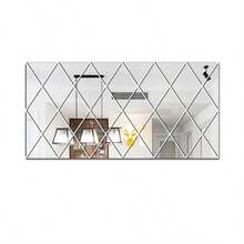 1 Set DIY Wall Mirror Furniture Stickers, Self-Adhesive Puzzle Installation Removable Wall Art Stickers, 2D Geometric Art Decor, Diamond Shaped Acrylic Mirror Wall Decals, Suitable For Bedroom, Living Room, Home, Office, Furniture Decoration Home Decor Back To School Room Decor School Supplies
