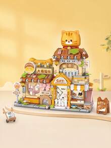 LOZ Panda Changeable Street Building Blocks, Big Orange Cat Social Assembled Block Model, Gift Shop Living Room Blocks Decor, Birthday Gift, Event Party Favors, Best Holiday Gift - Multicolor - View 6