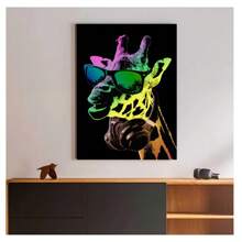 1pc Frameless DJ Monkey Crocodile Giraffe Animal Portrait Posters Vintage Painting Printing Sunglasses Alpaca Canvas Wall Arts Modern Living Room Bedroom Dormitory Study Bar Interior Wall Decoration Home Decoration