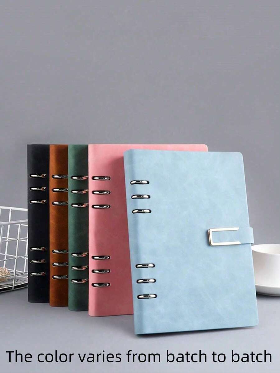 1 pieza Cuaderno de hojas sueltas A5 con calado, cubierta de PU de alta gama, diario de negocios vintage personalizado, planificador de estudio de oficina, 200 páginas