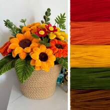 500pcs Pipe Cleaners Craft Supplies, Flower Bouquet Pipe Cleaner Kit, Bulk Pipe Cleaner DIY String Floral Bouquet Kit, Bouquet Making And Home Decoration Instructions. - Multicolor - View 8