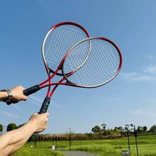 1 Pair Adult Tennis Rackets, Aluminum Alloy, Durable, High Elastic, With 1pc Tennis Ball, Family Tennis Rackets For Match And Training, Professional