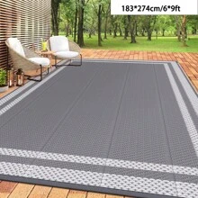 Outdoor-Teppich mit Tragetasche + 4 Heringe, umkehrbarer Kunststoffgeflecht-Teppich, geeignet für Wohnmobil, Terrasse, Camping, Hinterhof, Deck, Picknick, Strand, wasserdichter großer Outdoor-Teppich