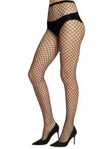 1-4 Pairs Women's Basic Solid Black Fishnet Tights, High Elasticity For Dress, For Christmas Gift - Black - View 6