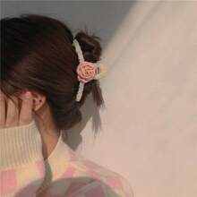 1 Pc Handmade Fabric Flower Hair Clip, Suitable For Daily Wear Hair Claw Claw Clips Hair Jaw Clip Hair Clamps