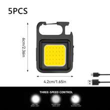 1/2/3/10pcs COB Keychain Work Light, Flashlight With 4 Lighting Modes, Keychain Light Emergency Light, Bottle Opener, Mini Flashlight With Magnetic Base