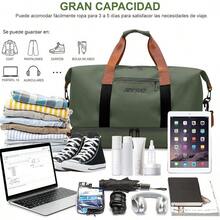 JeeLeeko Maleta Deportiva Bolsa para gym Diseño de Separación Húmedo y Seco Bolsa de viaje con ompartimento para Zapatos, para Hombres y Mujeres moda impermeable(Caqui) - verde - Ver 6