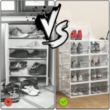 3/6/12/15 Stücke verstärkte durchsichtige Kunststoff Falt-Schuhboxen mit Deckel, Schuhorganisator Behälter, platzsparend für Eingangsbereich, Schlafzimmer, Zuhause, Studentenwohnheim