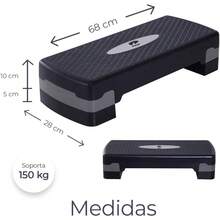Raganet, Banco de Aerobics, Step Ajustable a 2 Alturas (10 y 15 Cm), Superficie Antideslizante, Plástico Reforzado - 1 - Ver 8