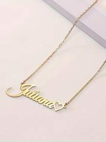 [Collar personalizado] Collar con nombre personalizado - Colgante de corazón de acero inoxidable en fuente cursiva, regalo del Día de San Valentín, uso diario, accesorio anual, diseño de fuente elegante, cadena refinada, ornamento encantador y grácil, diseño personalizado, adecuado como regalo reflexivo y accesorio diario de vestir, multifuncional, ornamental, letra, elegante, moderno, colorido, lindo, adorable, casual, personalizado, único, personalizado, regalos ideales para él, regalos ideales para ella