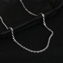 Colar com pingente de prata 925, 16-30 polegadas, 2 mm, masculino, punk, feminino, joia para presente de casamento