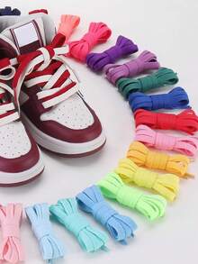 Cordones planos clásicos para zapatos deportivos y casuales de tela, zapatillas blancas, cordones de poliéster - Multicolor - Ver 2