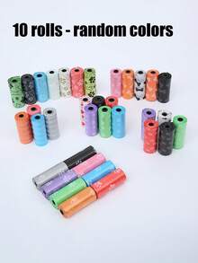 3/5/10卷婴儿一次性尿布袋，带分配器的垃圾袋，方便快捷的尿布处理，无香型，15个/卷 - 彩色 - 查看 11