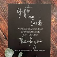 礼品和卡片标牌，婚礼亚克力标牌，婚礼亚克力标牌，亚克力现代书法礼品标牌 - 彩色 - 查看 10