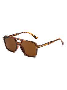 1PC Double-Beam T-Shaped Design Elegant Fashion Unisex Sunglasses Casual Travel Portable Beach Sunglasses Suitable For Birthday Parties, Outdoor Travel, Sports, Cycling, Driving, Fishing, Family Gatherings, Golf, Vacation Casual Sunglasses
