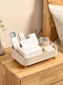 1pc Multifunctional Large Capacity Desktop Storage Box, Bedside Table Tissue Box, Air Conditioning Remote Control, Lipstick, Cosmetics Storage Box, Suitable For Organizing Household Items