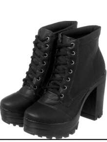 Women's Comfort Ankle Boot Short Shaft Medium Heel - Black - View 3