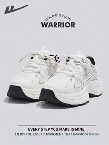 女款 Warrior 时尚复古运动鞋，春夏轻便舒适透气，跑步鞋风格简约休闲，时尚百搭，四季皆宜，耐磨耐穿，适合全天穿着，训练运动鞋，小白鞋 - 白/銀 - 查看 6