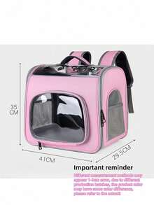 1个糖果色宠物背包，采用耐用ABS材质和牛津布制成，9个透气孔和透气网眼，进一步增强空气流通，让您的宠物保持凉爽舒适。专为户外旅行设计，您可以用它来携带小型犬或猫咪，用于骑行、露营、户外散步或与朋友聚会。适用于猫狗，透气便捷。