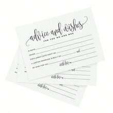 50 pièces Cartes de conseils et de vœux pour le nouveau couple, la mariée et le marié, les jeunes mariés. Ajout parfait pour vos décorations de réception de mariage ou votre shower de mariage.