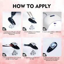 Pegamento con rhinestones 4 en 1, gel de uñas 3D de 30g, no requiere limpieza, para decoraciones, uñas postizas, gemas y creación de diseños 3D - transparente - Ver 5