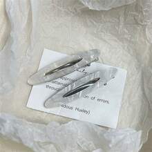 2个/套 醋酸纤维发夹 镂空椭圆几何发夹 侧夹 发卡 女士发饰 爪夹，学习用品