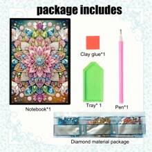 5D Diamond Drawing Notebook - DIY Landscape Flower Animal - Diary With Artificial Leather Cover - Special Shaped Artificial Diamond Hardcover Sketchbook, Suitable For Home Office Art - Holiday Birthday Gift, Graduation Gift