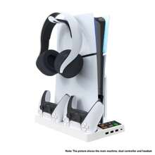 PS5pro/PS5slim Game Console Universal Cooling Fan Base P5 Handle Two-Seat Headset Mount