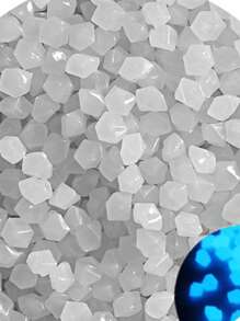 300pcs 9*13mm Small Diamond Shaped Glow Stones, Luminous Plastic Pebbles For Garden, Fish Tank