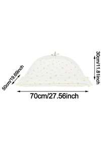 1 pieza Cubierta de malla plegable para alimentos, red de protección reutilizable y portátil contra insectos para paraguas protector de alimentos para verduras y cubiertas de mesa, adecuado para camping o restaurantes, cubierta de comida de fiesta extraíble y lavable, diseño de malla transparente - Multicolor - Ver 14