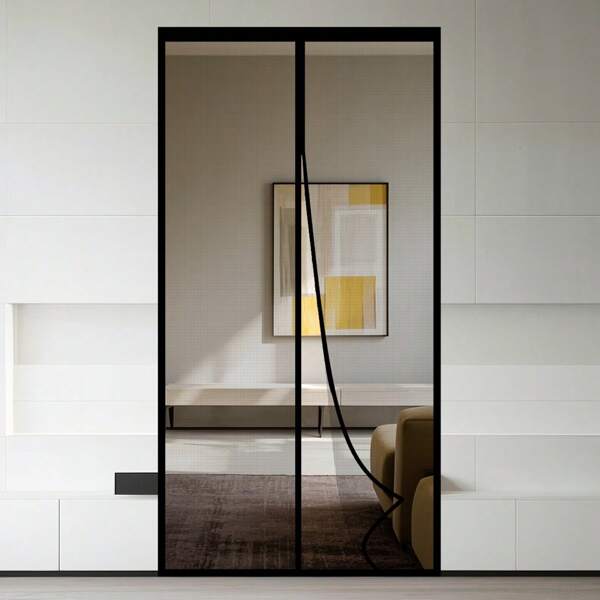 Summer Upgrade Magnetic Screen Door Curtains, Black Fiberglass Anti-Cat Dog Scratch, High Transparency Mesh, Heavy Duty Self-Closing, Breathable Invisible Design, No Drilling Needed For Household Use