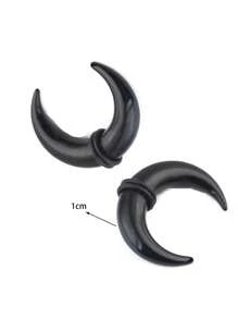 2 Peças Expansor Espiral de Orelha em Acrílico Preto de Caracol, Alargador de Orelha Espiral, Esticador de Perfuração de Orelha para Mulheres e Homens, Joia de Perfuração Corporal Personalizada de 1,6mm - 24mm