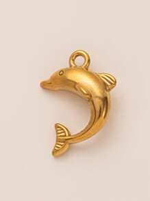 1Pc Beach Vacation Style Marine Creatures Series Mermaid Tail Goldfish Golden Dragon Fish Sea Turtle Conch Whale Octopus Crab Shaped Stainless Steel Material Pendant, DIY Necklace Bracelet Earrings Keychain Bag Chain Accessories, Electroplated 18K Gold, Waterproof And Sweat Proof, Women's Jewelry, Women's Accessories, Gifts For Wives, Mothers, Girlfriends