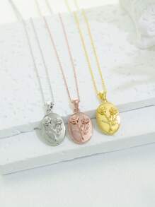 Ovale ketting met foto en geboortebloem van 925 sterlingzilver - perfect voor familie, moeder, oma, geliefde en beste vriendin! Ideaal voor verjaardagen, jubilea of dagelijks gebruik. Deze zorgvuldig vervaardigde ketting van 925 zilver combineert een dierbare foto met een delicate geboortebloem en vormt een betekenisvol en stijlvol sieraad ter ere van speciale relaties.