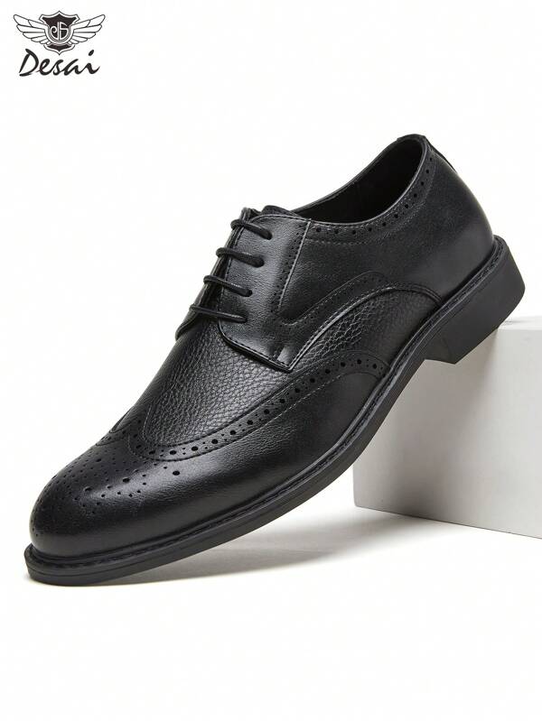 DESAI 1 paire de chaussures habillées  pour homme, nouvelles Richelieu Oxford à lacets ajourés, élégantes pour les affaires, les mariages et à la mode