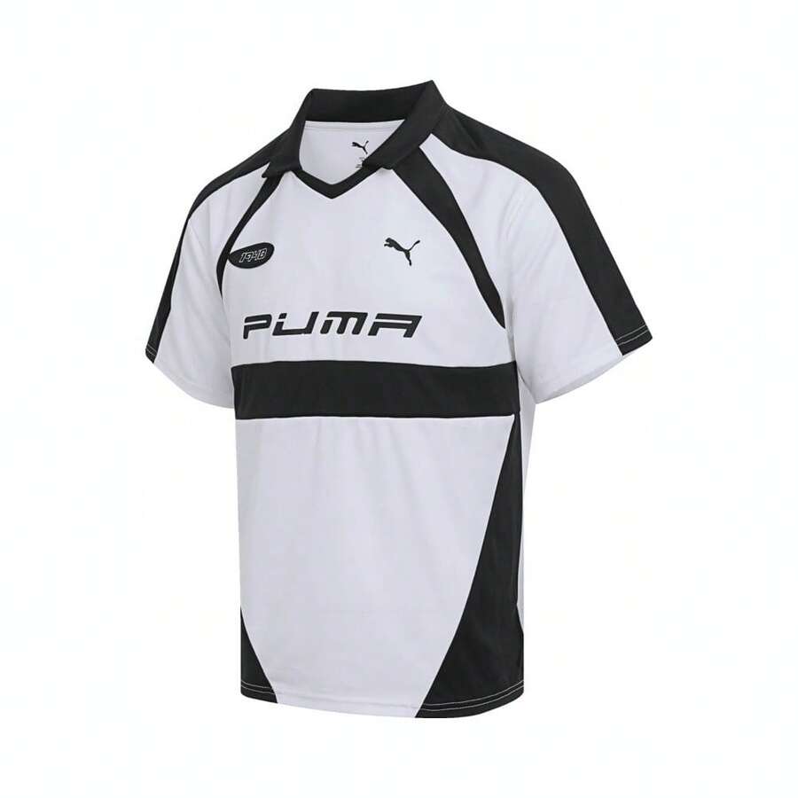 Puma Behind The Green 男女通用 Polo 衫，梭织短袖 T 恤 63124202 - 黑與白 - 查看 1