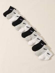 12pcs/Set Toddler/Infant Random Candy-Color Daily Casual Elastic Mid-Calf Socks, Summer